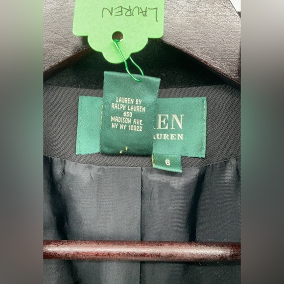 Lauren Ralph Lauren Wool Blazer Black Velvet Collar Tailored Jacket LRL - Picture 7 of 8